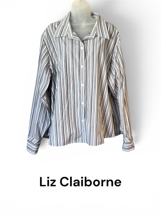 Liz Claiborne Tops - LIZ CLAIBORNE Cotton NO IRON Button Front Top   PLUS  22W       #2